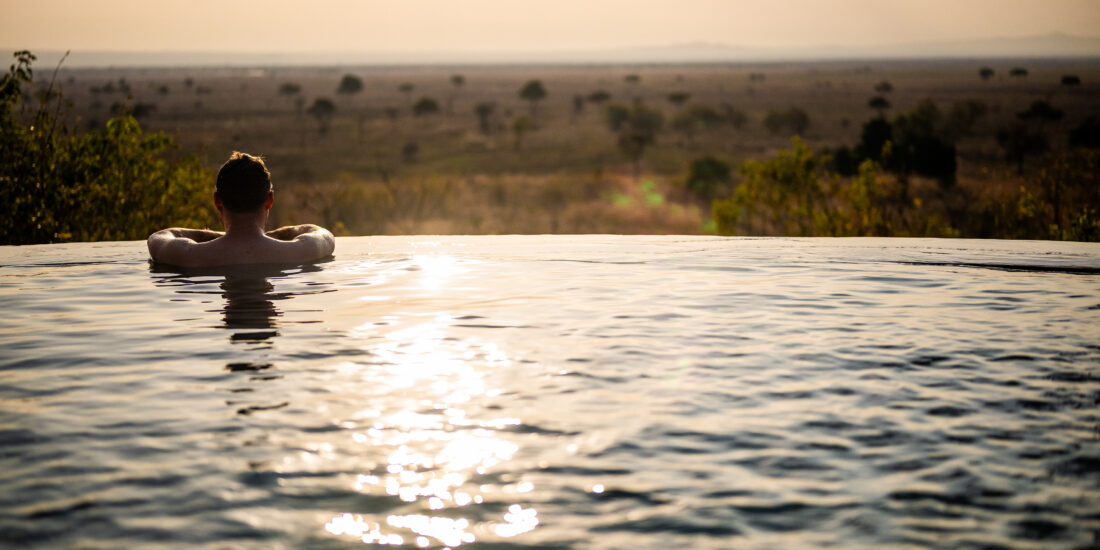 the best view of sunset from stanley kopje loge in mikumi park