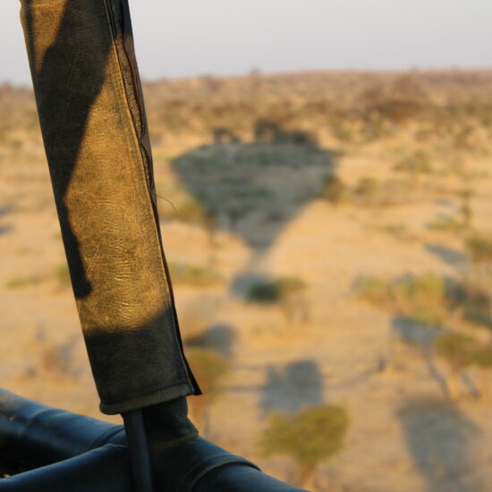 Witness untouched nature from above during your sunrise balloon safari